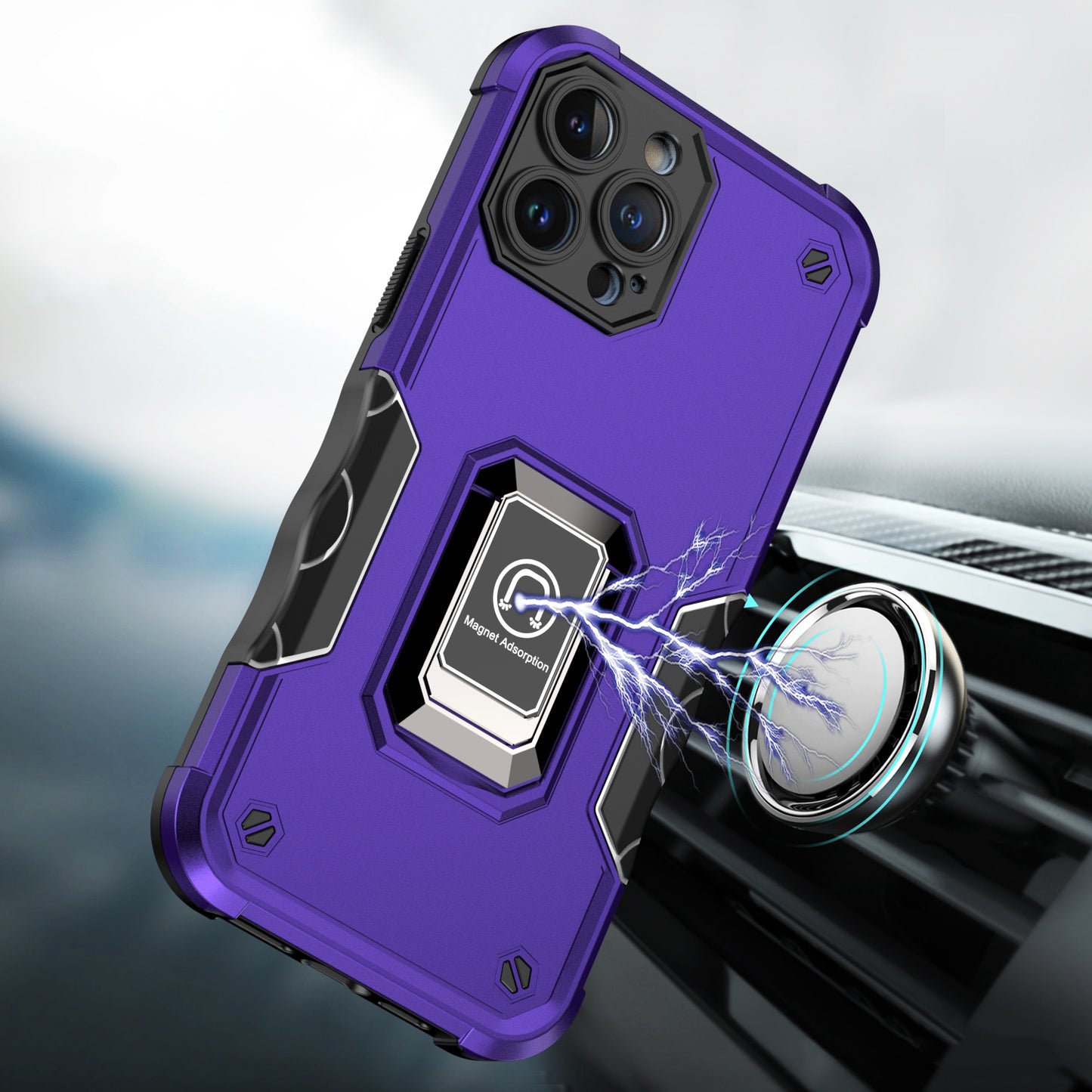 Samsung Galaxy A06 Hybrid Cases with Magnetic Ring Holder Stand Kickstand Heavy Duty Rugged Shockproof