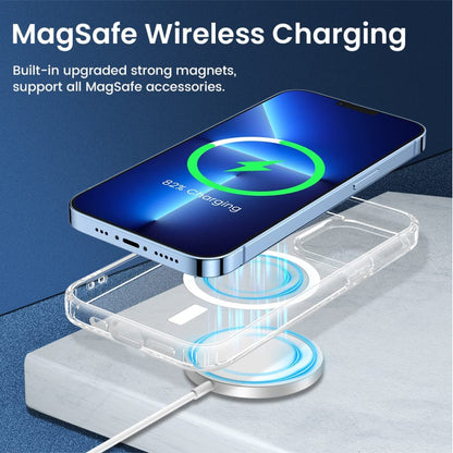 For Apple iPhone 16 Plus (6.7") Magnetic Clear Compatible with Magsafe Wireless Charger PC + TPU Hybrid Slim Transparent Case Cover Clear