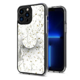 For Apple iPhone 15 Plus (6.7") Elegant Pattern Design Bling Glitter Hybrid Ring Stand Pop Up Finger Holder Kickstand  Phone Case Cover