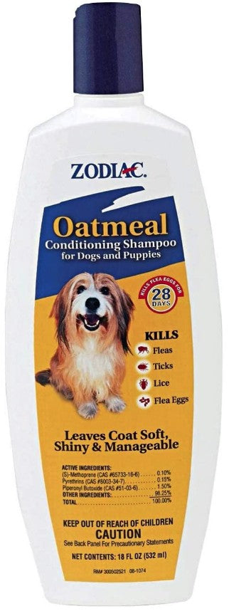 Zodiac Oatmeal Conditioning Shampoo for Dogs and Puppies [Dog Supplies for Dog] 18 oz