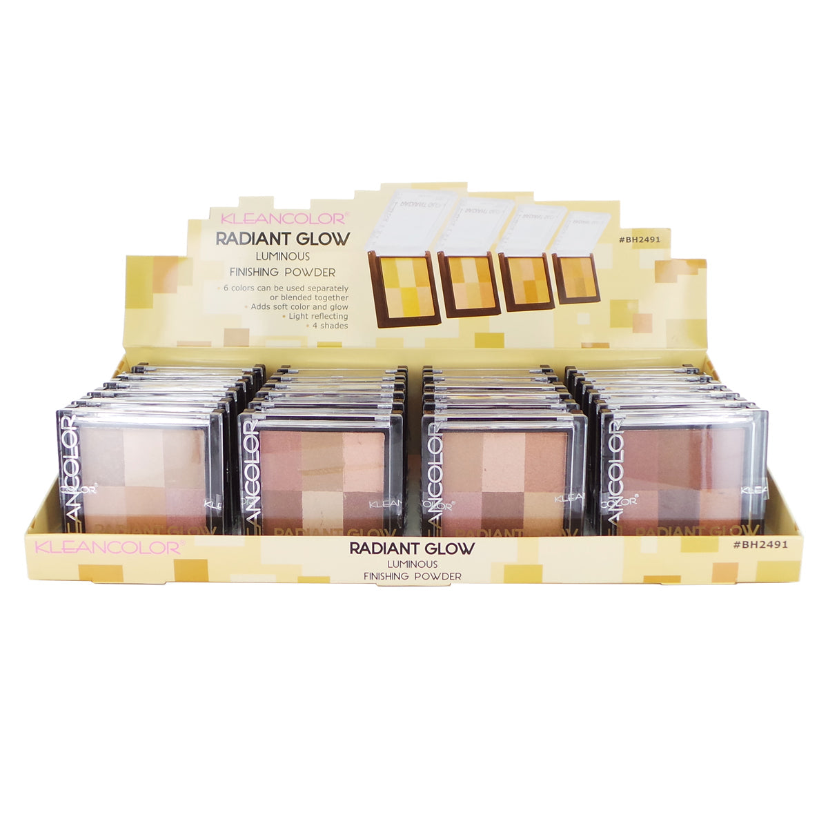 KLEANCOLOR Radiant Glow Luminous Finishing Powder Display Set, 24 Pieces [Case Sets, SETS]