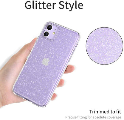 For Apple iPhone 15 Pro Max (6.7") Glitter Sparkle Bling Shiny Slim Hybrid Shockproof Rubber Silicone Soft TPU Protective  Phone Case Cover