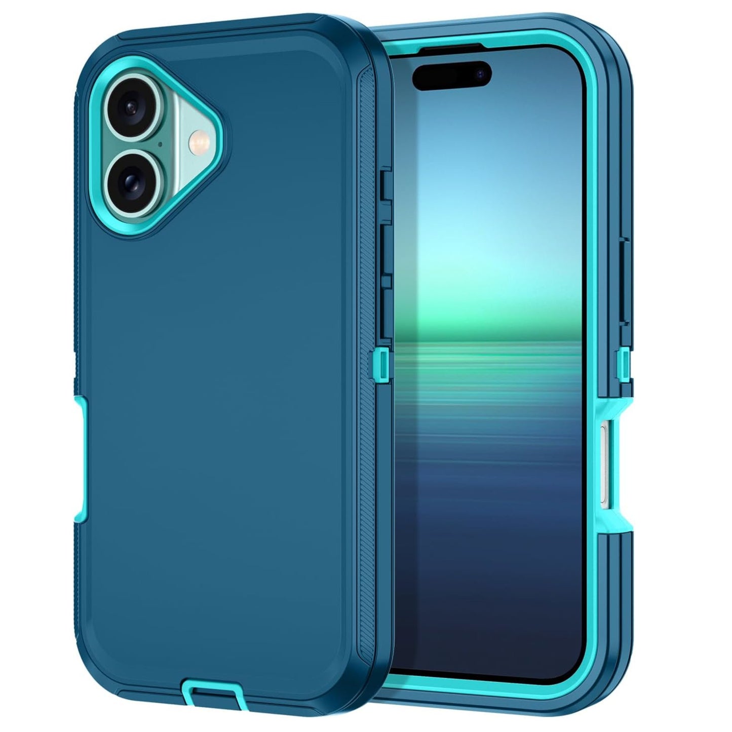 For Apple iPhone 16 Plus (6.7") 3-Layer Protection Case Shockproof Rugged Design with Enhanced Durability Hybrid Heavy Duty Protection Case Cover