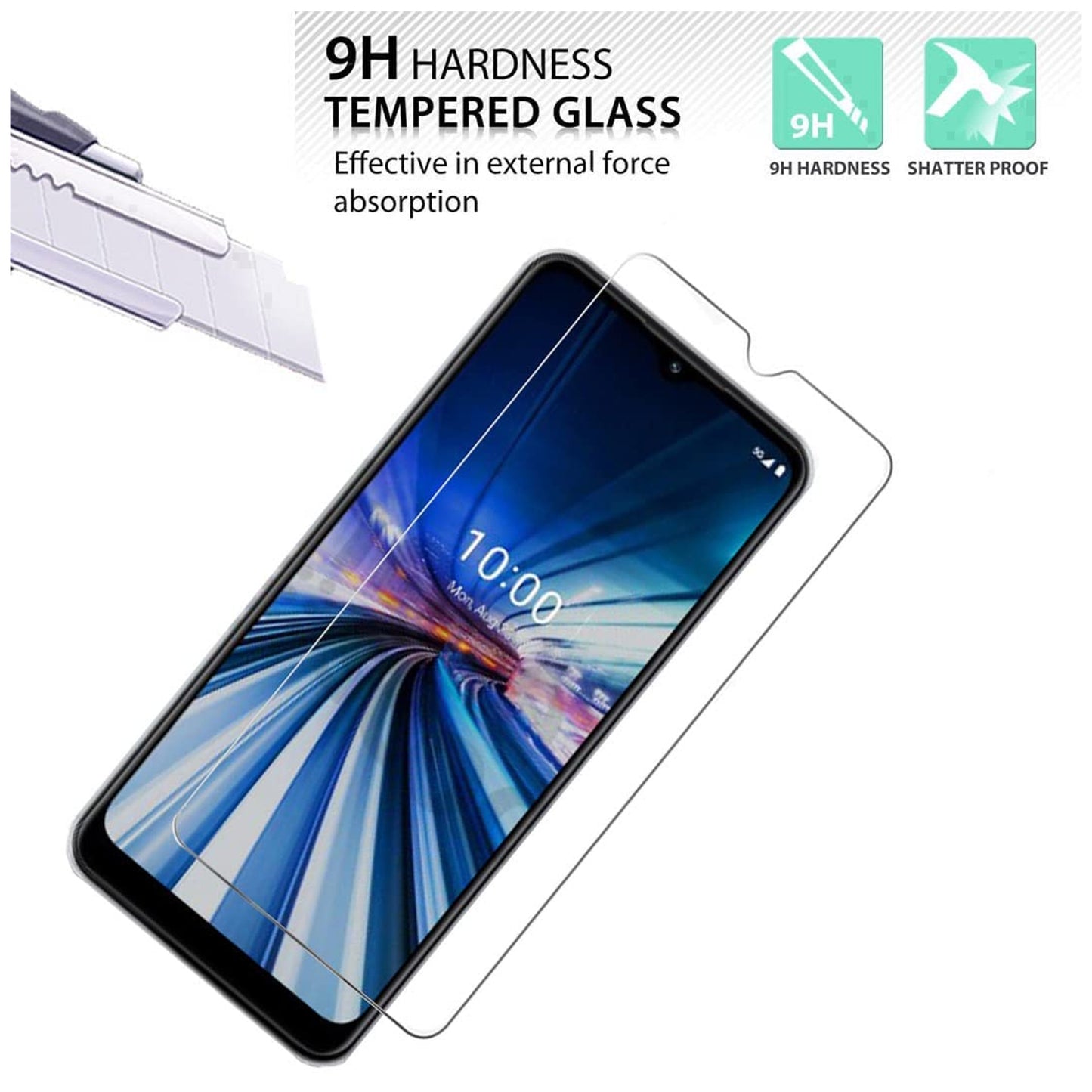 For Cricket Debut S3 Tempered Glass Screen Protector, Bubble Free, Anti-Fingerprints HD Clear, Case Friendly Tempered Glass Film Case Cover Clear