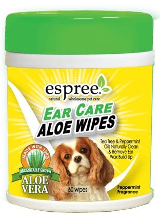 Espree Ear Care Aloe Wipes [Eye & Ear Treatments for Dog] 60 Count