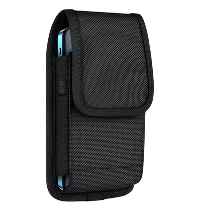 For Apple iPhone 16 Pro Max (6.9") Pouch Holster Cell Phone Case Universal Vertical Nylon with Clip /Loops Belt Holder Rugged Waist Carrying Cover [Black]