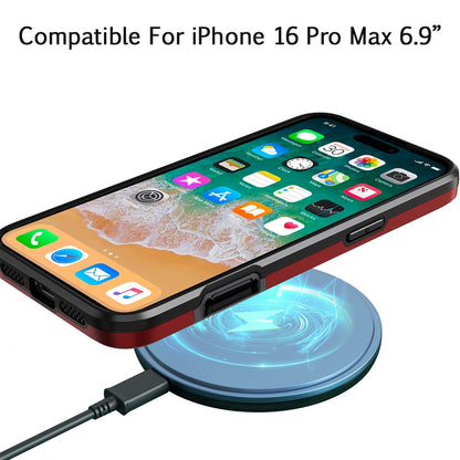 For Apple iPhone 16 Pro Max (6.9") Foldable Kickstand Camera Protector 2in1 Hybrid MagSafe Compatible Bumper Magnetic Case Cover