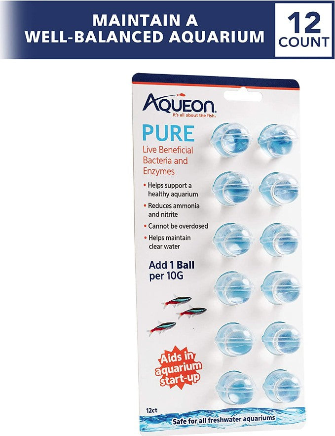 Aqueon Pure Live Beneficial Bacteria and Enzymes for Aquariums [Aquarium Supplies] 12 count