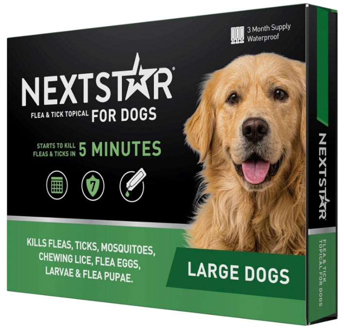 NextStar Flea and Tick Topical Treatment for Large Dogs 45-88 Pounds [Dog Supplies] 3 count