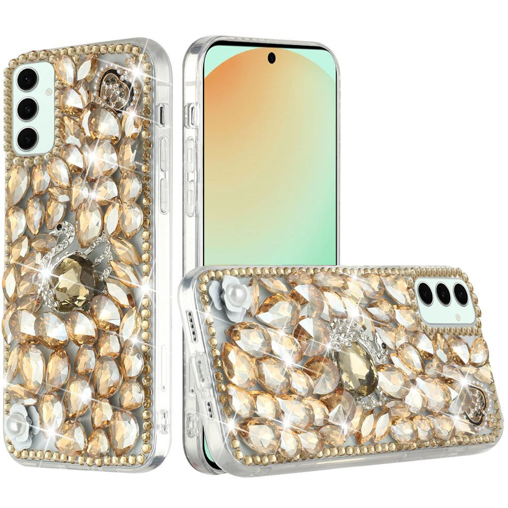 For Samsung Galaxy S24 FE /Fan Edition Bling Crystal 3D Full Diamonds Luxury Sparkle Rhinestone Hybrid Protective Case Cover