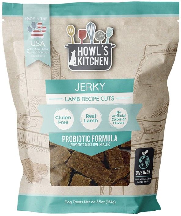 Howls Kitchen Lamb Jerky Cuts Probiotic Formula [Health Aids] 6.5 oz