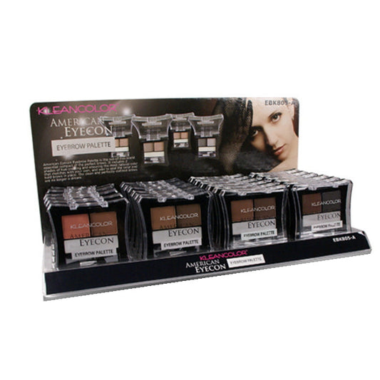 KLEANCOLOR American Eyecon Eyebrow Palette Display Case Set 24 Pieces