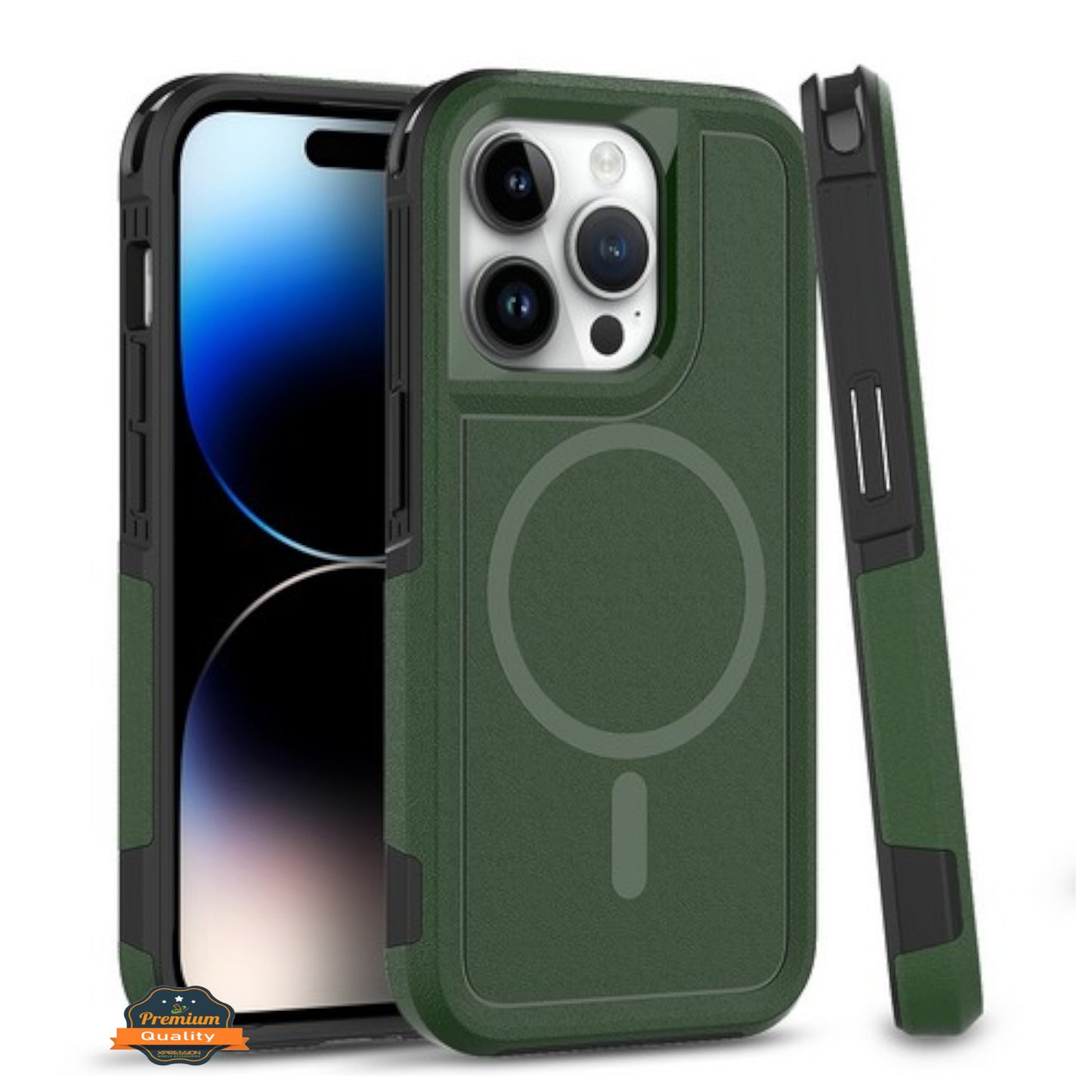 For Apple iPhone 15 Plus (6.7") Shockproof Heavy Duty Dual-Layer Rugged Magnetic Hybrid [Compatible with MagSafe]  Phone Case Cover