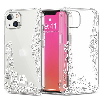 For Apple iPhone 15 Plus (6.7") Hybrid Trendy Image Patterns Design Transparent Hard PC Shockproof TPU Rubber  Phone Case Cover