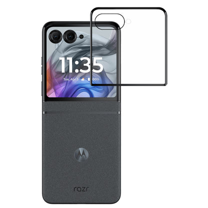 For Motorola Razr+ Plus 2024 Tempered Glass Screen Protector Designed Fingerprint Unlocking 3D Curved Edge Glass Full coverage Case Cover Clear Black