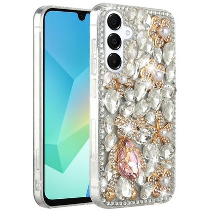 For Samsung Galaxy A16 5G Bling Crystal 3D Full Diamonds Luxury Sparkle Rhinestone Hybrid Protective Case Cover