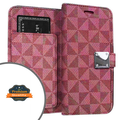 For Apple iPhone 15 Plus (6.7") Premium Fabric Wallet Case 6 Credit Card Slots ID Cash Storage Carrying Pouch Folio Flip  Phone Case Cover