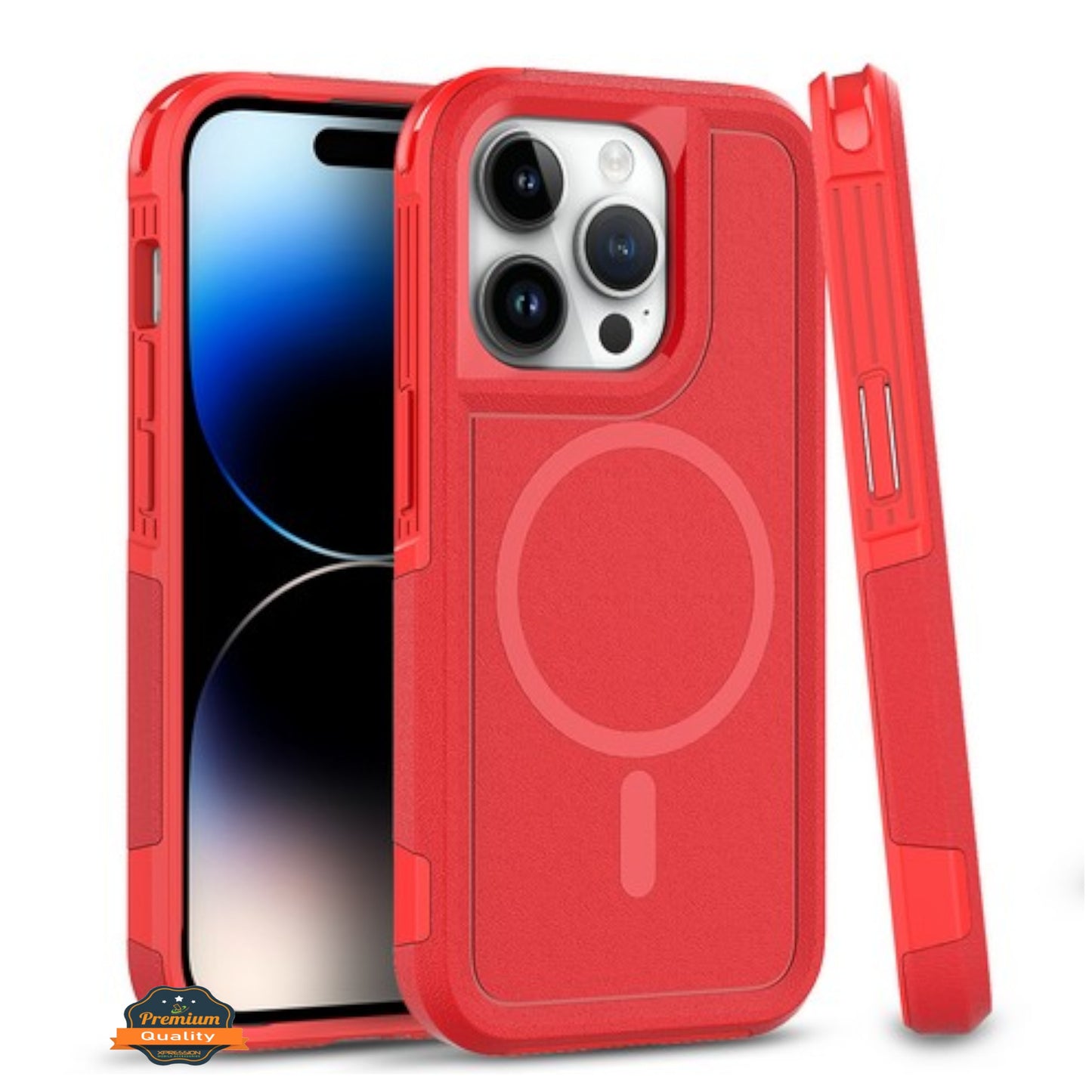 For Apple iPhone 15 Plus (6.7") Shockproof Heavy Duty Dual-Layer Rugged Magnetic Hybrid [Compatible with MagSafe]  Phone Case Cover