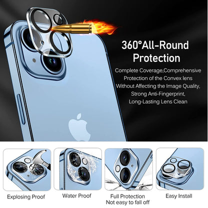 For Apple iPhone 15 (6.1") Tempered Glass Camera Lens Protector Ultra HD, 9H Hardness, Scratch Resistant Back Camera Protection Clear Phone Case Cover