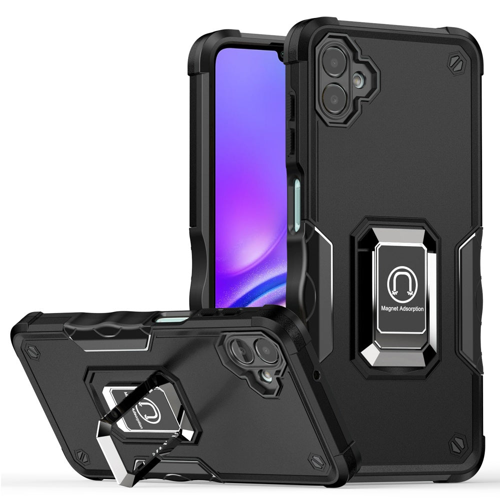 For Samsung Galaxy A06 Hybrid Stand Magnetic Ring Holder Kickstand Heavy Duty Rugged Drop Silicone & Hard PC Shockproof Case Cover