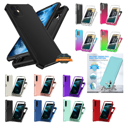 For Cricket Debut S3 Hybrid 2in1 Front Bumper Frame Cover Square Edge Shockproof Soft TPU + Hard PC Anti-Slip Heavy Duty Case Cover