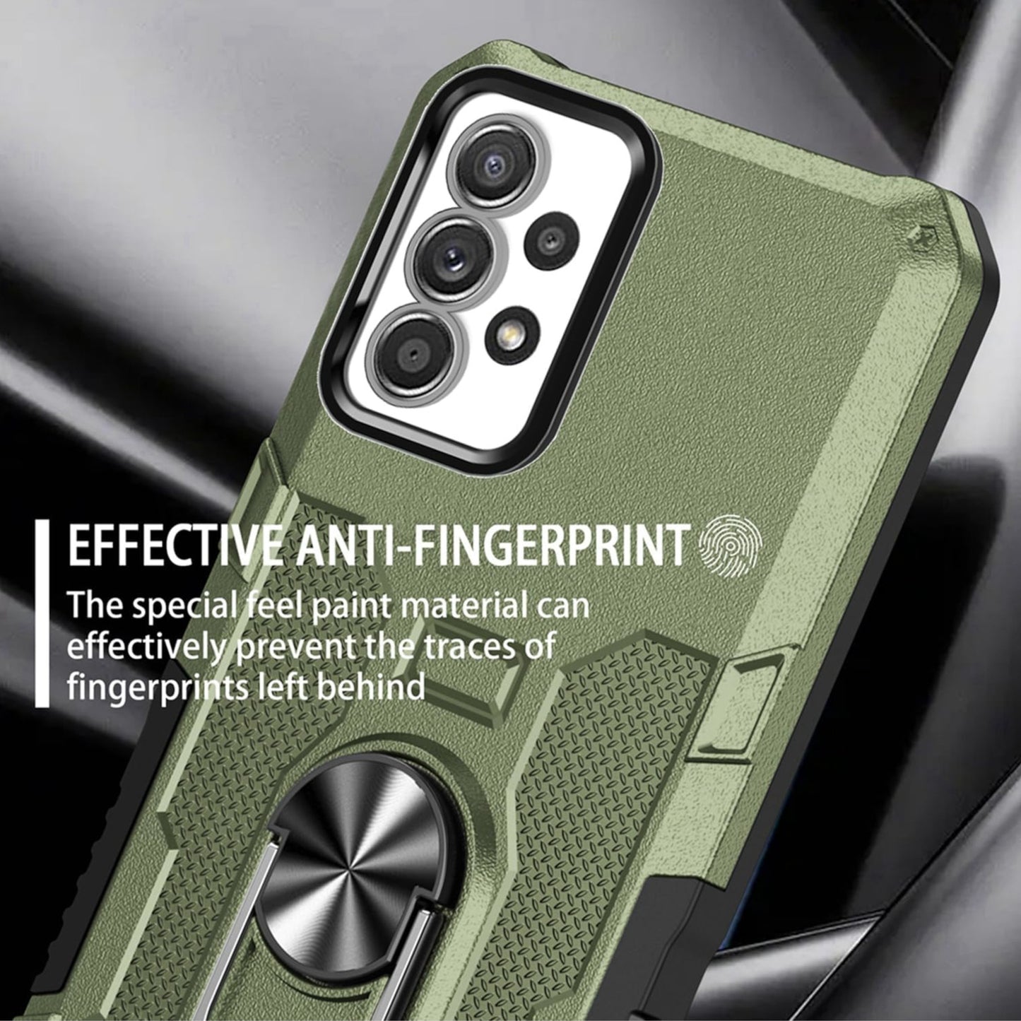 For Samsung Galaxy A16 5G Heavy Duty Case with Ring Stand and Fit Magnetic Car Mount Shockproof Rugged Protective Case Cover