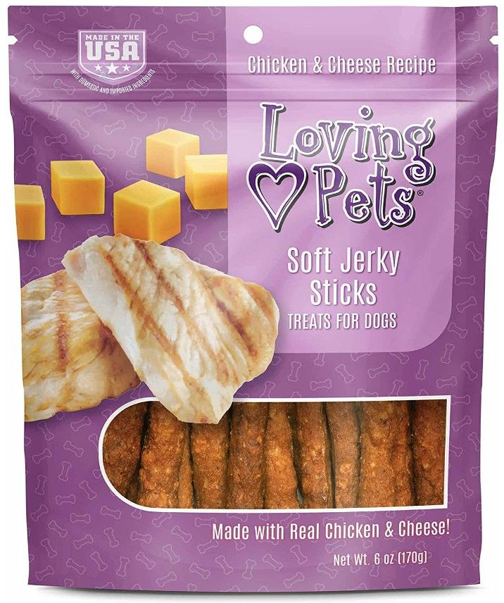 Loving Pets Soft Jerky Sticks Cheese Flavor [ Made in the USA Dog Treats for Dog] 6 oz