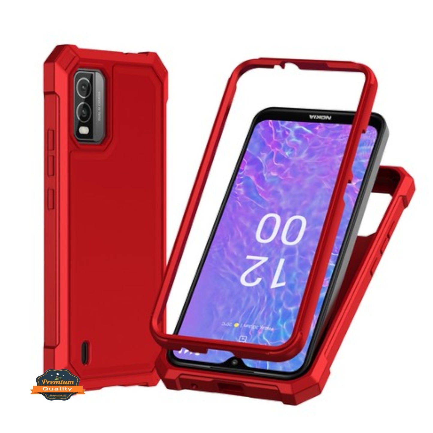 For AT&T Motivate Pro 5G Hybrid 2in1 Front Bumper Frame Cover Square Edge Shockproof Soft TPU + Hard PC Anti-Slip Heavy Duty Case Cover