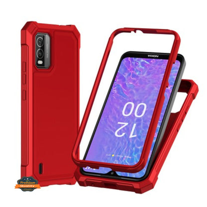 For Cricket Debut S3 Hybrid 2in1 Front Bumper Frame Cover Square Edge Shockproof Soft TPU + Hard PC Anti-Slip Heavy Duty Case Cover