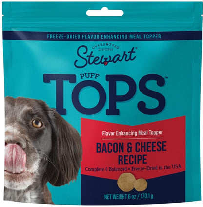 Stewart PuffTops Freeze Dried Bacon and Cheese Food Topper [Dog Supplies] 6 oz