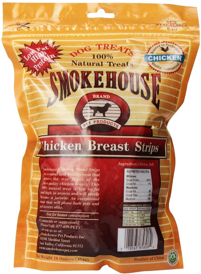 Smokehouse Chicken Breast Strips Dog Treats [Dog Supplies] 16 oz