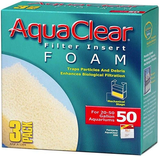 Aquaclear Filter Insert Foam [Filter Pads] Size 50 - 3 count