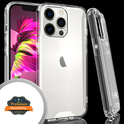 For Apple iPhone 15 Plus (6.7") Frame Shockproof Hybrid Rubber Silicone Gummy TPU Clear Hard PC Back Protective  Phone Case Cover