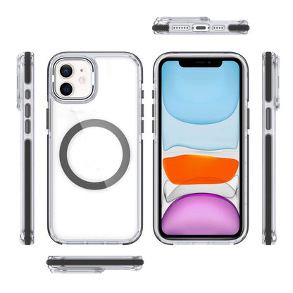 For Samsung Galaxy S24 FE /Fan Edition Hybrid Clear Invisible Camera Bracket Stand [With Magsafe Magnetic Circle] Color Frame Case Cover