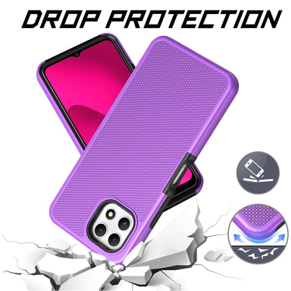 For Cricket Outlast 5G 2024 Dual Layer Slim & Tough Hybrid Shockproof Heavy Duty TPU Matte with Textured Rugged Shell Protection Case Cover