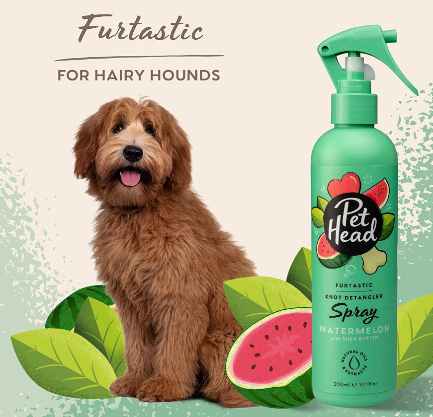 Pet Head Furtastic Knot Detangler Spray for Dogs Watermelon with Shea Butter [Dog Supplies for Dog] 10.1 oz