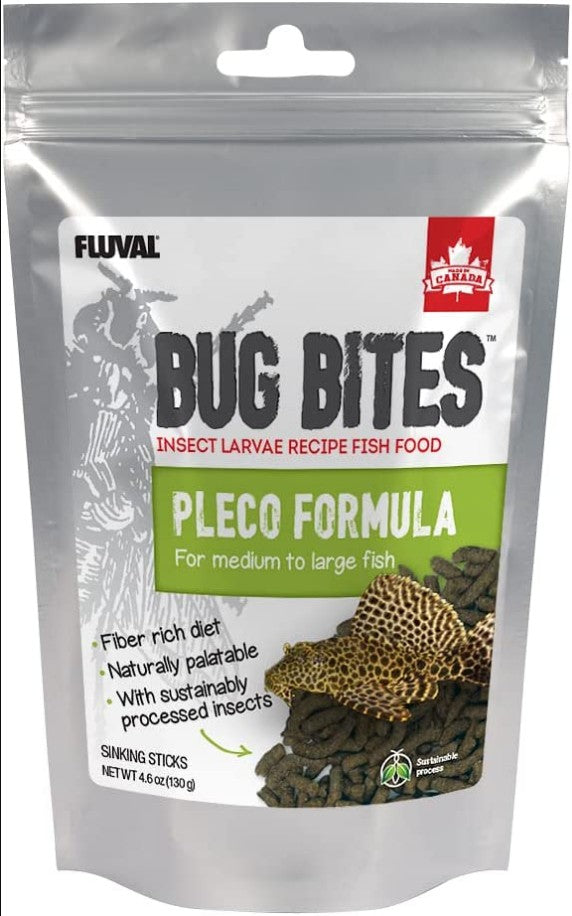 Fluval Bug Bites Pleco Formula Sticks for Medium-Large Fish [Aquarium Supplies] 4.59 oz