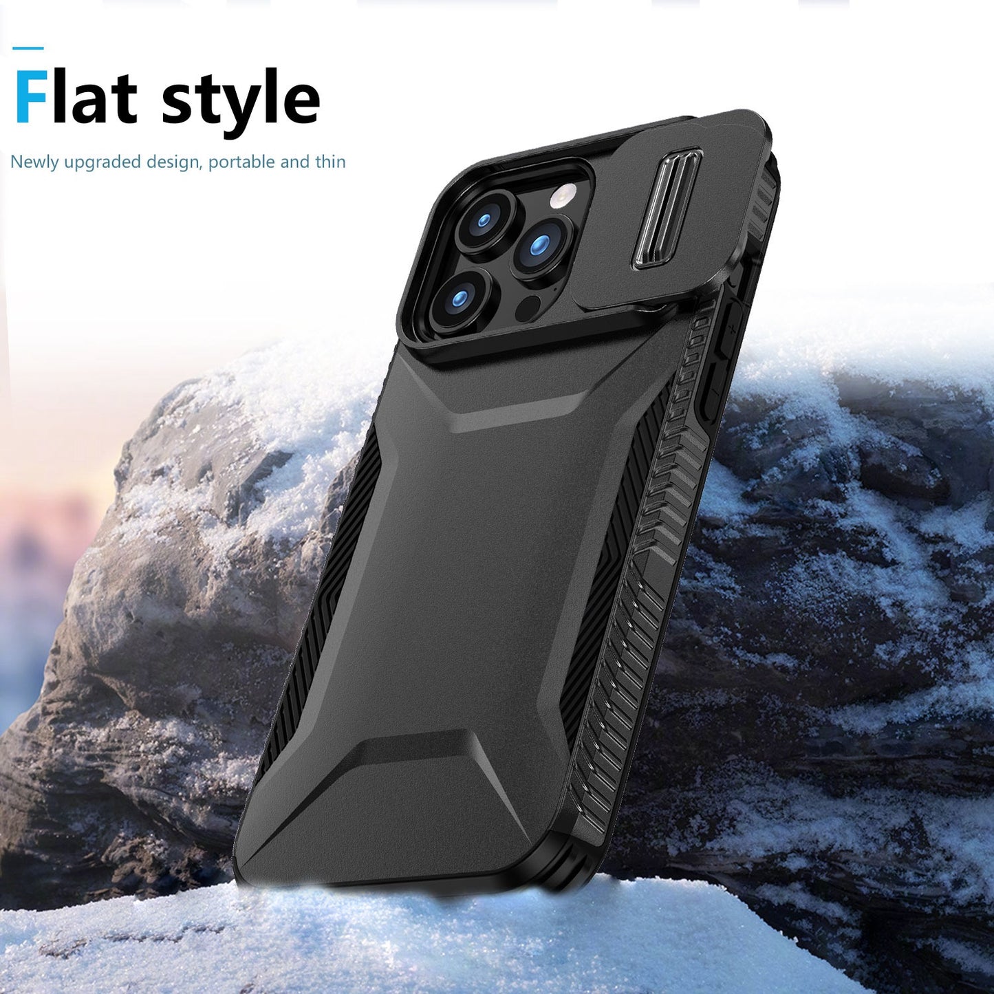 For Google Pixel 8A Slim Fit Shockproof Hybrid with Slide Camera Window Covering, Rugged Tpu Silicone Hard PC Bumper Case Cover