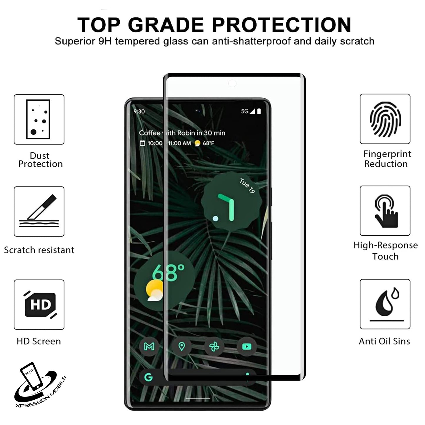 For Samsung Galaxy S21 Premium Tempered Glass Screen Protector Designed to allow full functionality Fingerprint Unlock 3D Curved Edge Glass Full coverage Protector Clear Black