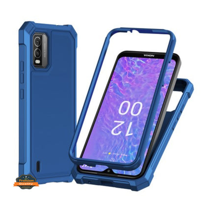 For AT&T Motivate Pro 5G Hybrid 2in1 Front Bumper Frame Cover Square Edge Shockproof Soft TPU + Hard PC Anti-Slip Heavy Duty Case Cover