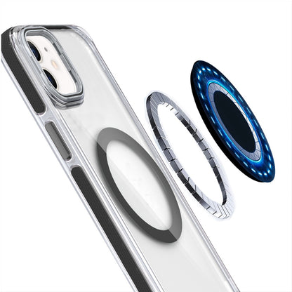 For Samsung Galaxy S23 5G Hybrid Clear Invisible Camera Bracket Stand [With Magsafe Magnetic Circle] Shockproof Color Frame Case Cover Black