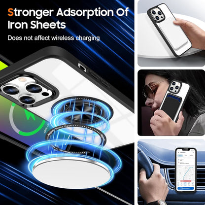 For Apple iPhone 16 Plus (6.7") Clear Transparent Back Hybrid with Rotate Ring Stand & MagSafe Compatible Shockproof Slim TPU PC Case Cover