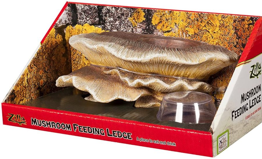 Zilla Mushroom Feeding Ledge Reptile Decor [Decorations for Reptile] 1 Count