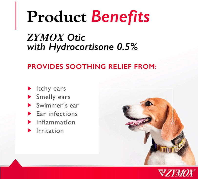 Zymox Enzymatic Ear Solution with Hydrocortisone for Dog and Cat [Dog Supplies] 1.25 oz