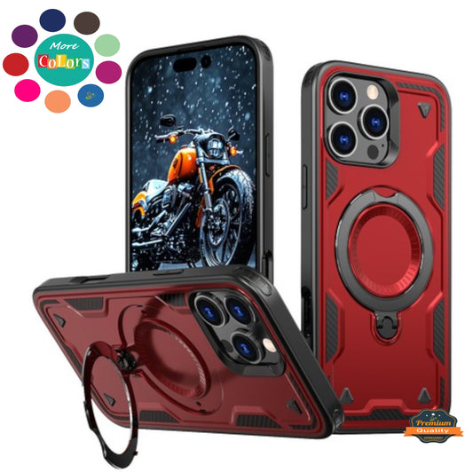 For Apple iPhone 16 Plus (6.7") Ring Holder Case, Military-Grade Shockproof Protective Cover with Magnetic Kickstand [Compatible with Magsafe] Case Cover