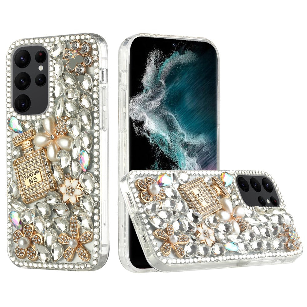 For Apple iPhone 16 (6.1") Bling Crystal 3D Full Diamonds Luxury Sparkle Rhinestone Hybrid Protective Case Cover