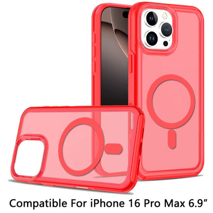 For Apple iPhone 16 Pro Max (6.9") Strong MagSafe Compatible Shockproof Hybrid Glossy Oil Protective Slim Hard Dual Layer TPU + PC Case Cover