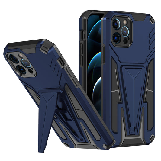 For Apple iPhone 13 Pro Max Heavy Duty Protection Hybrid Built-in Kickstand Rugged Shockproof Military Grade Dual Layer Full Body Case Cover Blue