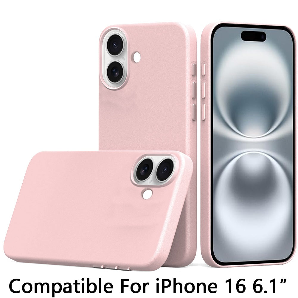 For Apple iPhone 16 Pro Max (6.9") PU Leather with inner Magnetic Circle Compatible with MagSafe, Rubber TPU Colored Metal Buttons Case Cover