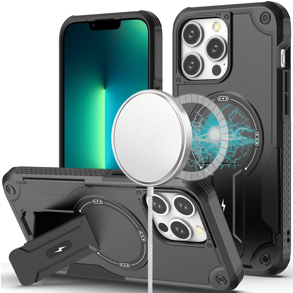 For Apple iPhone 11 (6.1") Case with Invisible Kickstand Compatible with MagSafe, Military-Grade Protection Shockproof Heavy Duty Case Cover